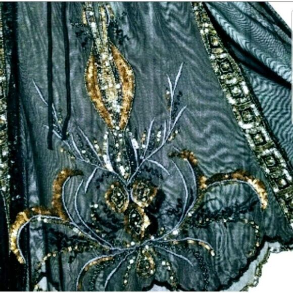 New Free People Embroidered Embellished Black Slip - Picture 5 of 7